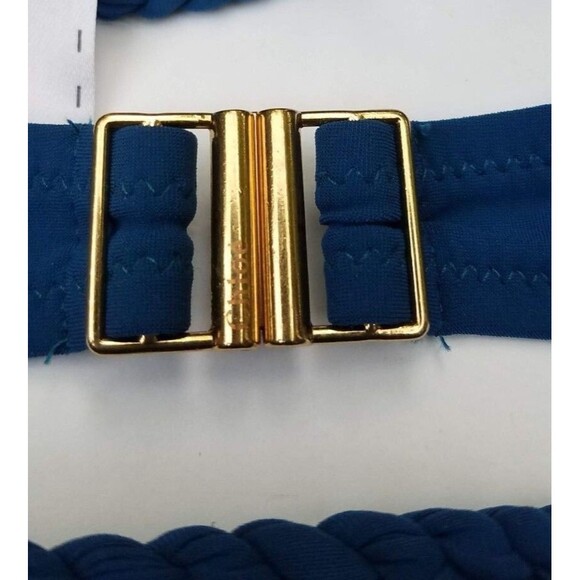 New CHLOE Bikini Swimsuit Size M/44 Rich Blue Push Up Braided waist triangle top - Picture 5 of 5
